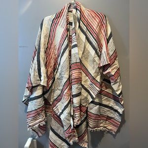 LIGHTWEIGHT STRIPED FRINGE SHAWL